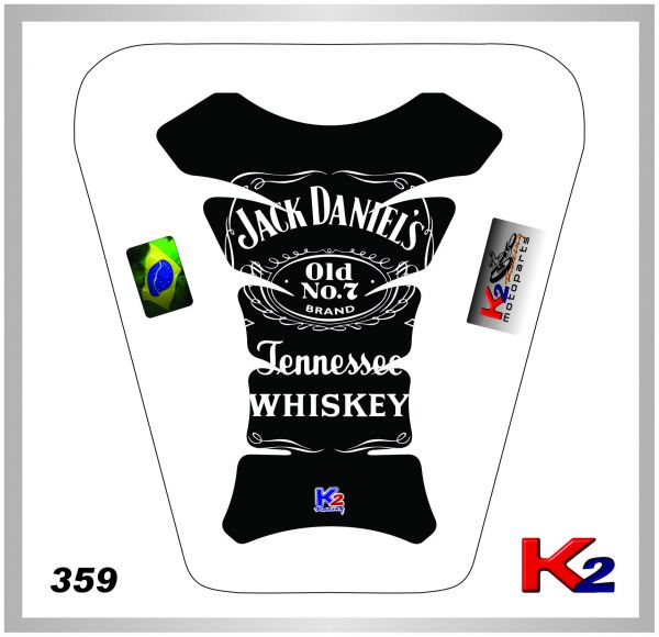 _Protetor de Tanque 359- jack daniels- Preto/Branco