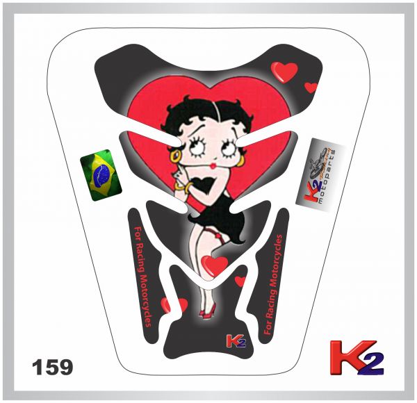 _Protetor de Tanque 159 - Betty Boop - Preto/Vermelho