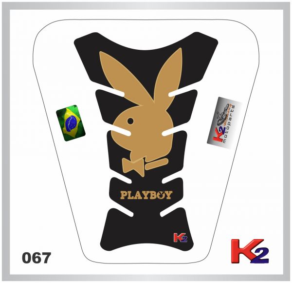 _Protetor de Tanque 067 - Playboy - Preto/Dourado