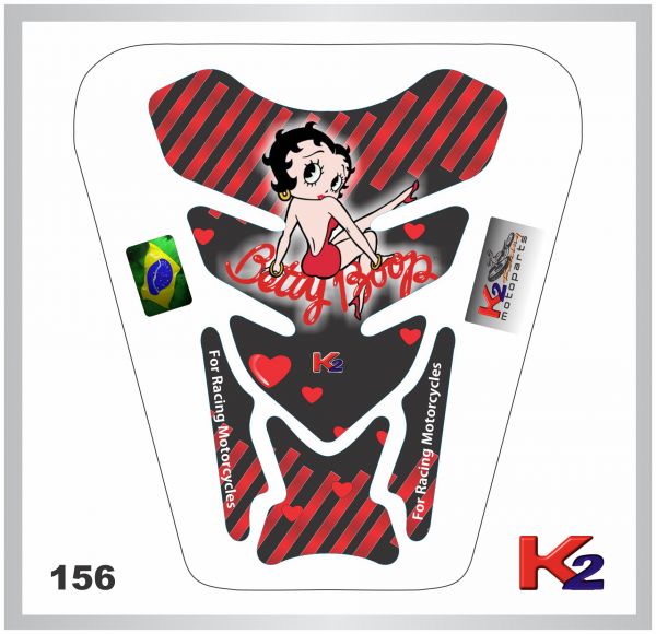 _Protetor de Tanque 156 - Betty Boop - Preto/Vermelho