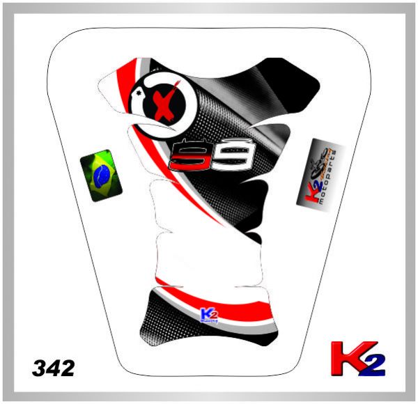 _Protetor de Tanque 342 - 99 Jorge Lorenzo  - Branco/Vermelho