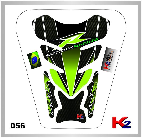 _Protetor de Tanque 056 - Factory Racing - Preto/Verde