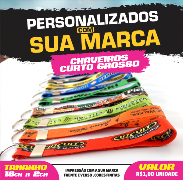 Chaveiros Personalizados Curto Grosso