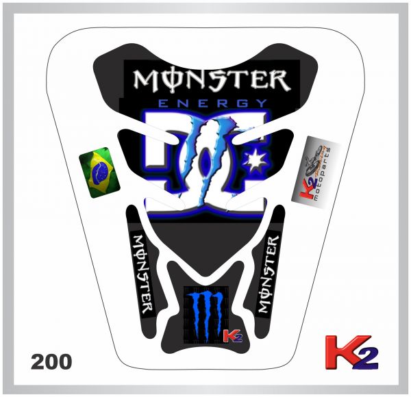 _Protetor de Tanque 200 - Monster - Preto/Azul/Branco